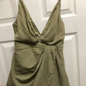 Olive front wrap romper